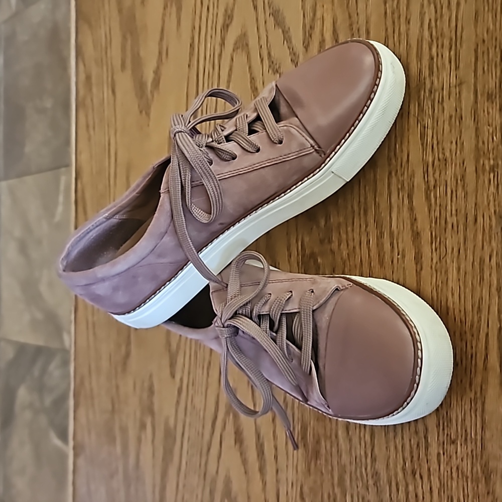 Caslon Leather Suede Sneakers - Pink Taupe Shoes womens 9